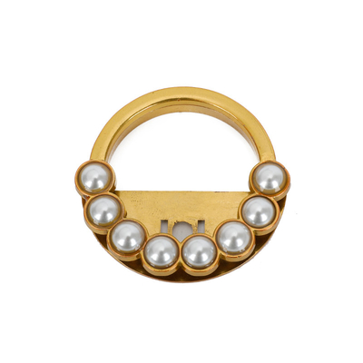 Χρυσή κλειδαριά τσαντών μετάλλων μορφής δαχτυλιδιών με το υλικό πορτοφολιών μαργαριταριών