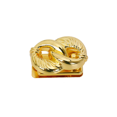 Φωτεινό χρυσό τυλιγμένο μεταλλικό πουγκάκι κλειδαριά αξεσουάρ Διακοσμητικό εξάρτημα για τσάντα
